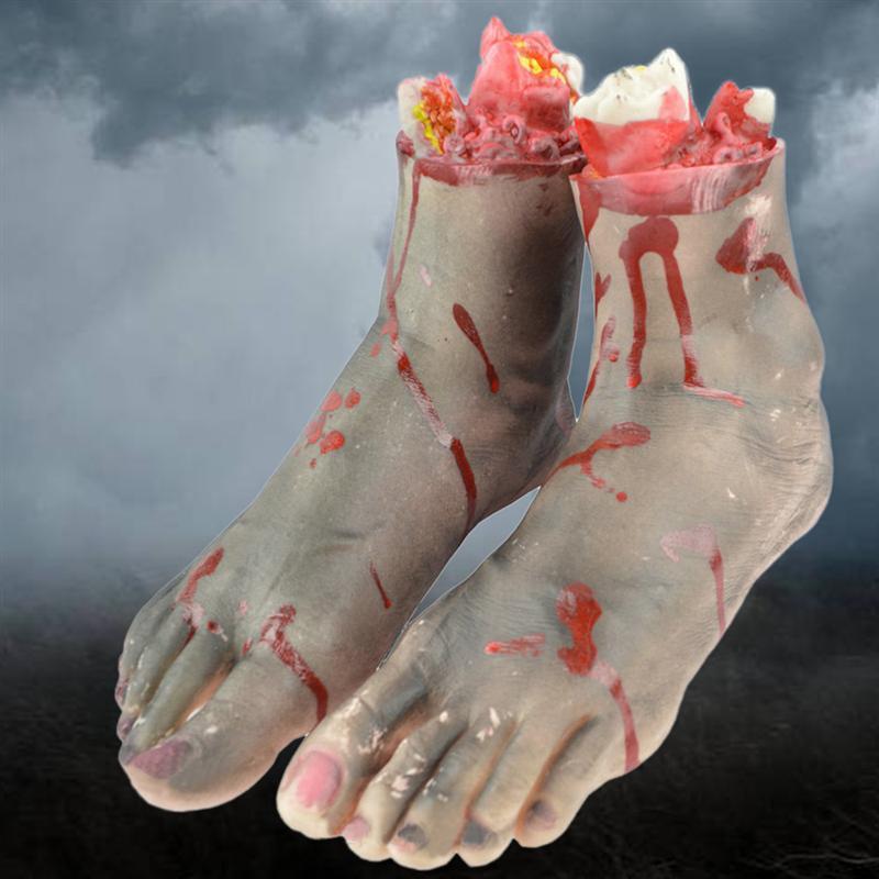 1 Pair Chopped Human Parts Scary Bloody Feet