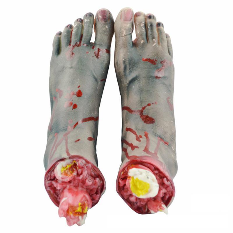 1 Pair Chopped Human Parts Scary Bloody Feet