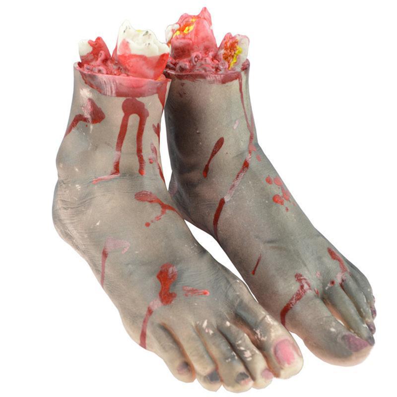 1 Pair Chopped Human Parts Scary Bloody Feet