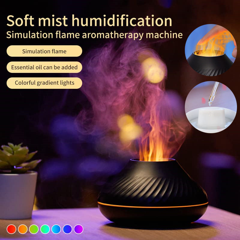Volcanic Flame Aroma Diffuser with LED Light
