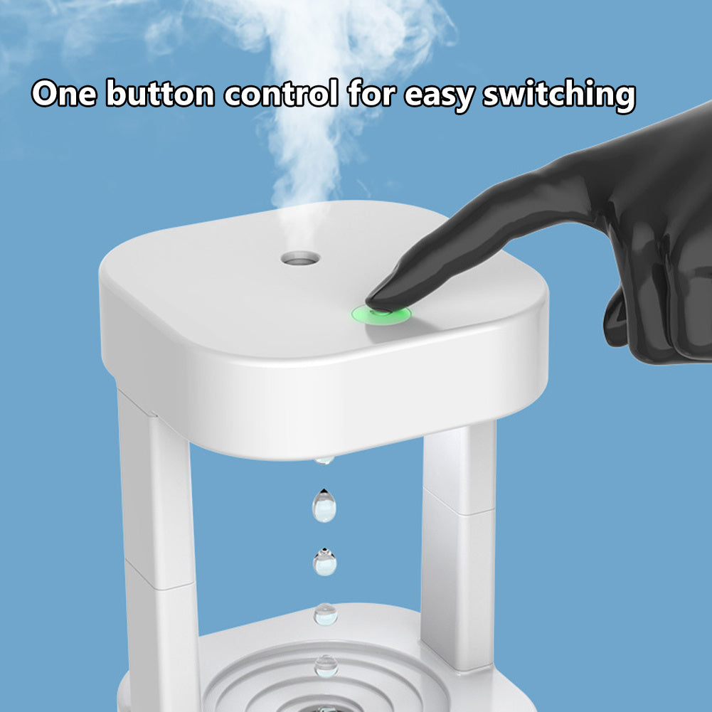 Creative Anti-gravity Water Drop Humidifier With 580ML Water Tank