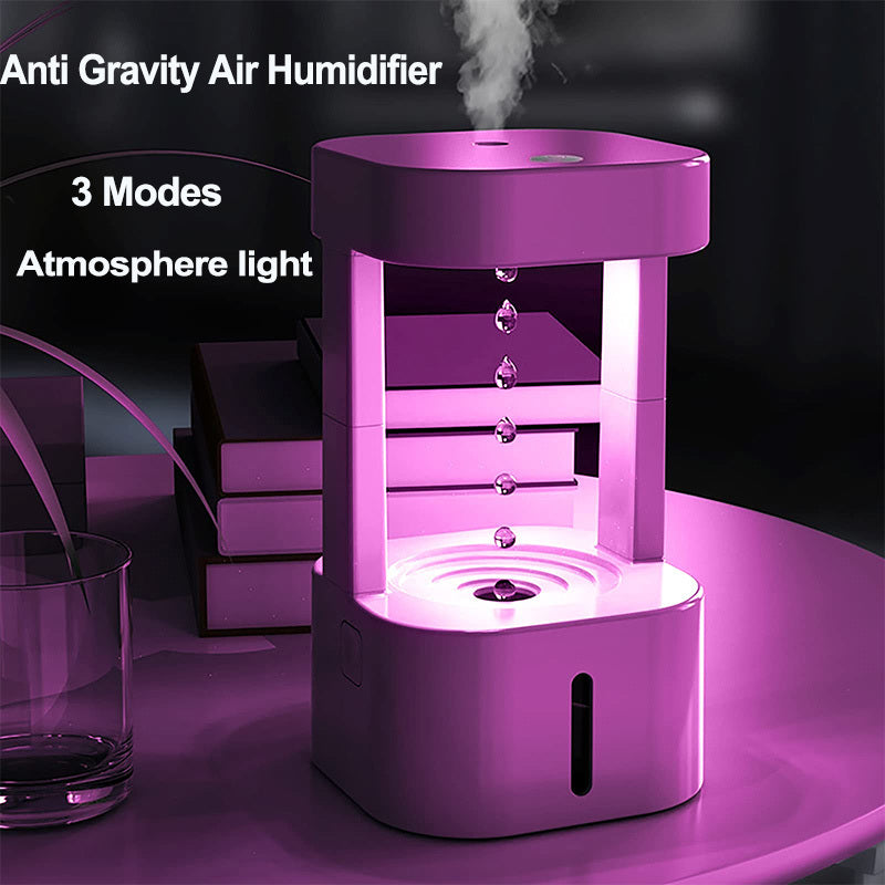 Creative Anti-gravity Water Drop Humidifier With 580ML Water Tank
