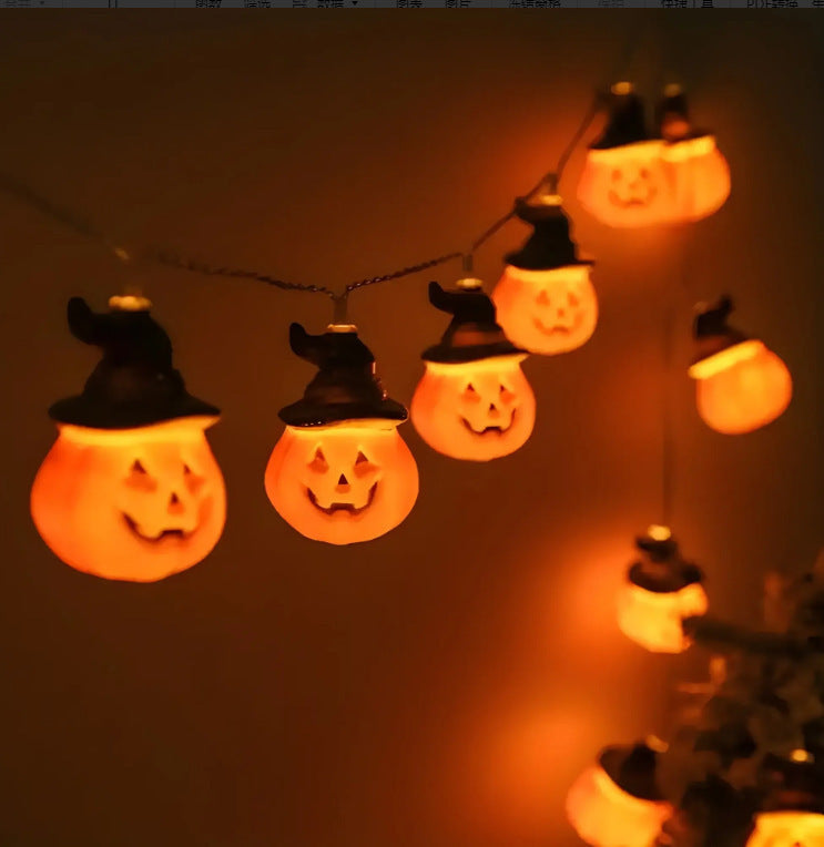 PVC Soft Material Halloween Lighting Chain Pumpkin Ghost Bat