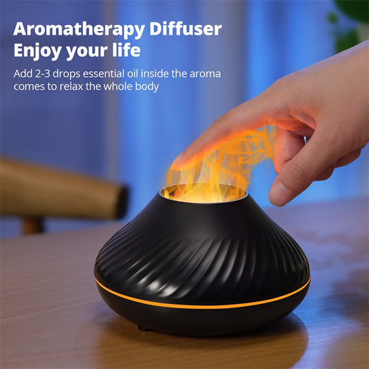 Volcanic Flame Aroma Diffuser with LED Light
